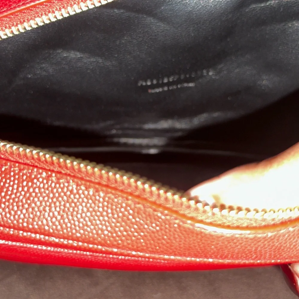 Yves Saint Laurent Red Crossbody Bag with Gold Chain - Picture 7 of 8